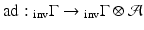 
$$\mathrm{ad}:\,\! _{\mathrm{inv}}\Gamma \rightarrow \,\!_{\mathrm{inv}}\Gamma \otimes \mathcal{A}$$
