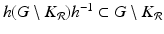 
$$h(G\setminus K_{\mathcal{R}})h^{-1} \subset G\setminus K_{\mathcal{R}}$$
