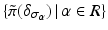 
$$\displaystyle{\{\tilde{\pi }(\delta _{\sigma _{\alpha }})\,\vert \,\alpha \in R\}}$$
