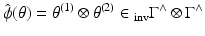 
$$\displaystyle{\hat{\phi }(\theta ) =\theta ^{(1)} \otimes \theta ^{(2)} \in \,\!_{\mathrm{ inv}}\Gamma ^{\wedge }\otimes \Gamma ^{\wedge }}$$
