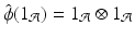 
$$\hat{\phi }(1_{\mathcal{A}}) = 1_{\mathcal{A}}\otimes 1_{\mathcal{A}}$$
