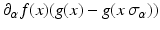 
$$\partial _{\alpha }f(x)(g(x) - g(x\,\sigma _{\alpha }))$$
