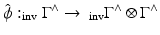 
$$\hat{\phi }: _{\mathrm{inv}}\Gamma ^{\wedge }\rightarrow \,_{\mathrm{inv}}\Gamma ^{\wedge }\otimes \Gamma ^{\wedge }$$
