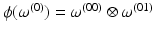 
$$\phi (\omega ^{(0)}) =\omega ^{(00)} \otimes \omega ^{(01)}$$
