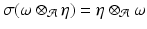 
$$\sigma (\omega \otimes _{\mathcal{A}}\eta ) =\eta \otimes _{\mathcal{A}}\omega$$
