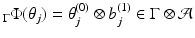 
$$_{\Gamma }\Phi (\theta _{j}) =\theta _{ j}^{(0)} \otimes b_{j}^{(1)} \in \Gamma \otimes \mathcal{A}$$
