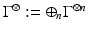 
$$\Gamma ^{\otimes }:= \oplus _{n}\Gamma ^{\otimes n}$$
