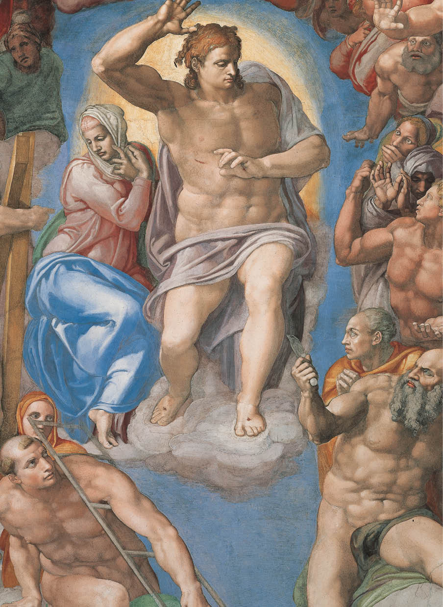 Immagine del Giudizio Universale, opera di Michelangelo Buonarroti, 1536-1541, particolare, Città del Vaticano, Cappella Sistina