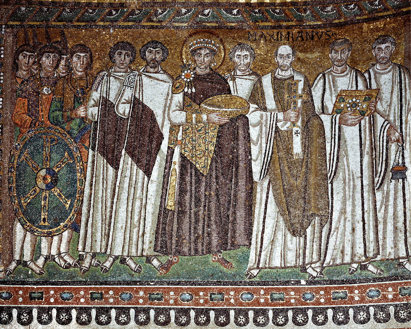 Immagine de L’imperatore Giustiniano e il suo seguito, VI secolo, Ravenna, basilica di San Vitale