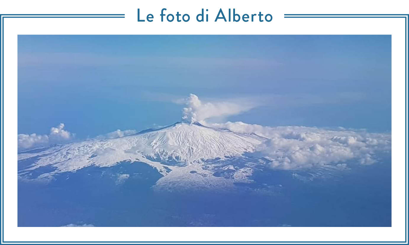 Foto di Alberto Angela dell’Etna ricoperto di neve.