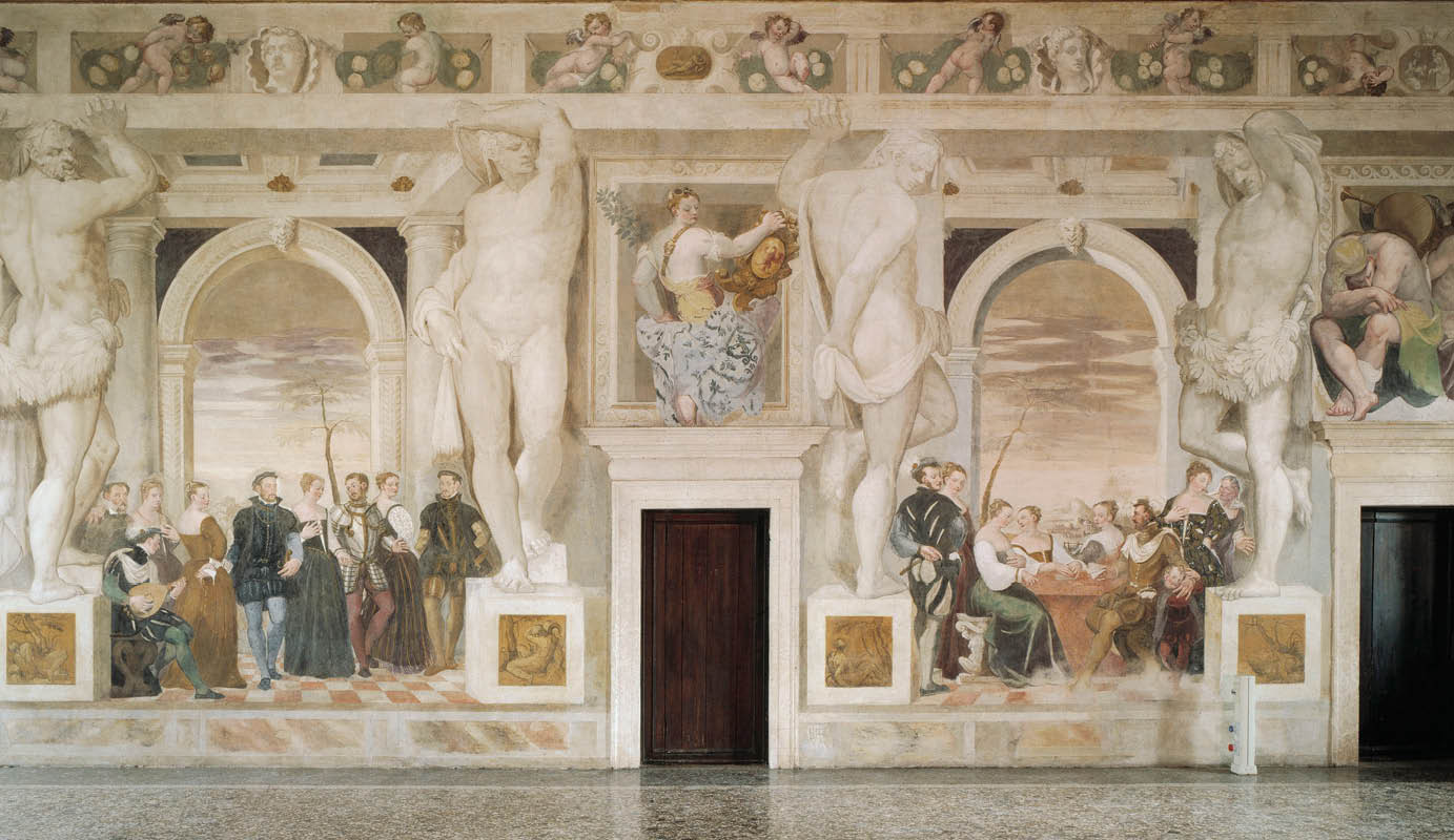 Immagine di scene di vita in villa di Giovanni Antonio Fasolo e collaboratori, 1570, Vicenza, Villa Caldogno