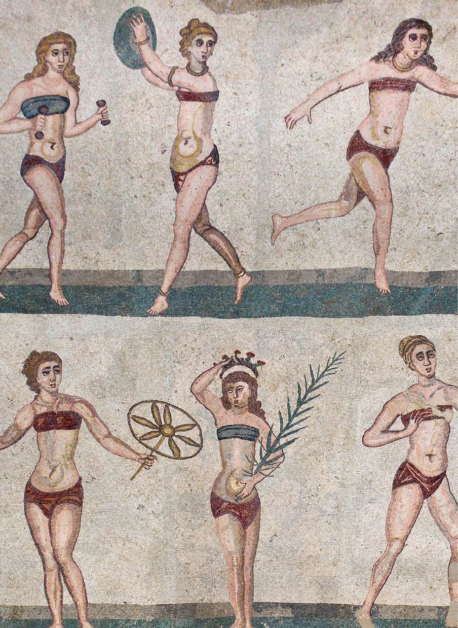 Immagine di Giovani in bikini, IV secolo d.C., Piazza Armerina, Villa del Casale