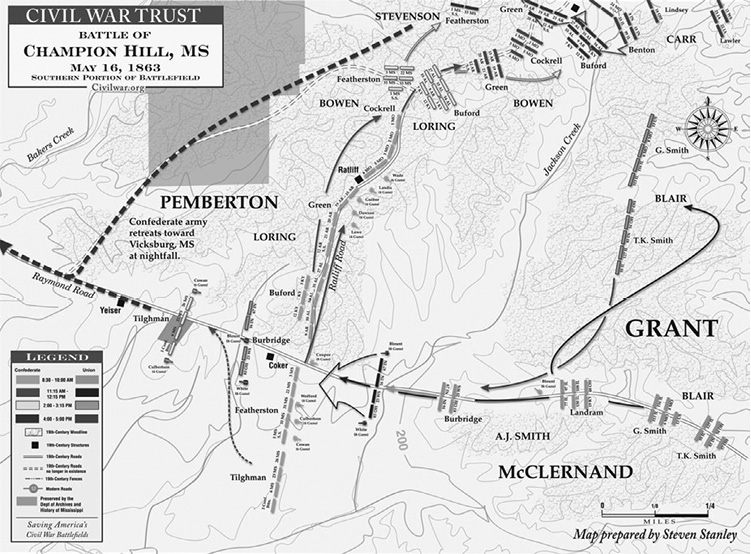 Map of the Battle of Champion Hill