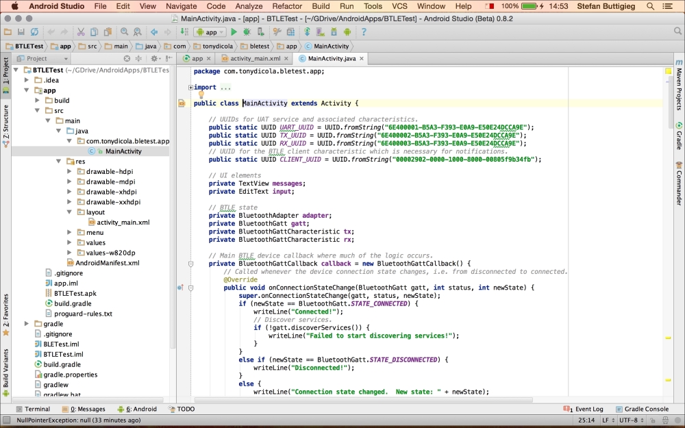 Connecting the modified layout to the corresponding activity