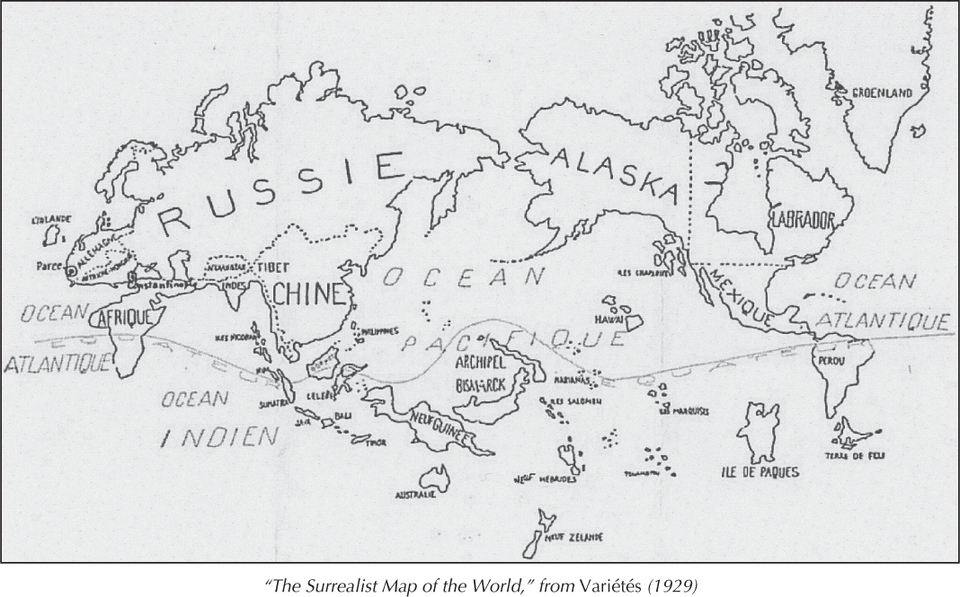 “The Surrealist Map of the World,” from Variétés (1929)