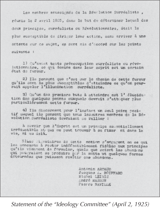 Statement of the “Ideology Committee” (April 2, 1925)