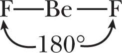 F single bond to BE single bond to F. Between F and F is 180 degrees. 