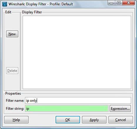 Screenshot shows the creation of the IP only filter.