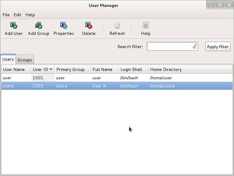 The User Manager window is shown.