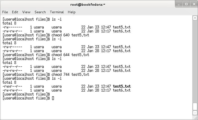 Screenshot shows a Linux command screen with the following tabs: File, Edit, View, Search, Terminal, and Help. The c p command is executed