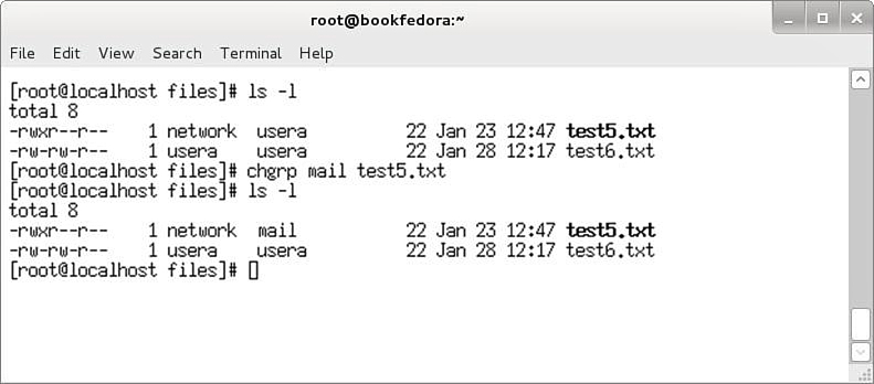 Screenshot shows a Linux command screen with the following tabs: File, Edit, View, Search, Terminal, and Help.