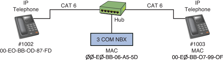 Figure shows a setup that is used to collect the VoIP data packets.