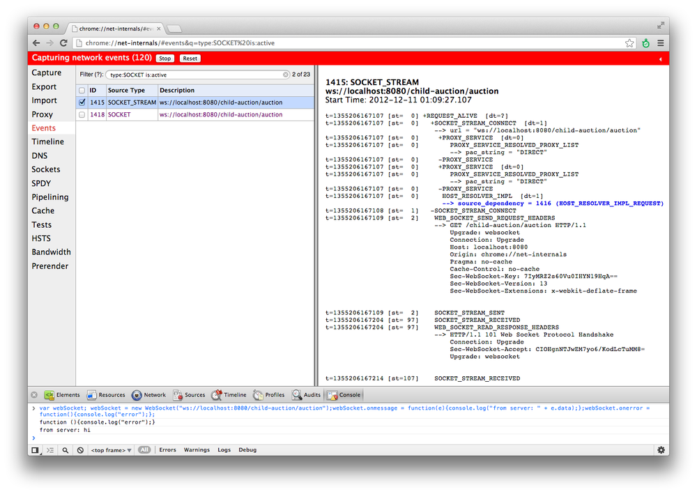 Details of the initial handshake in Chrome net-internals