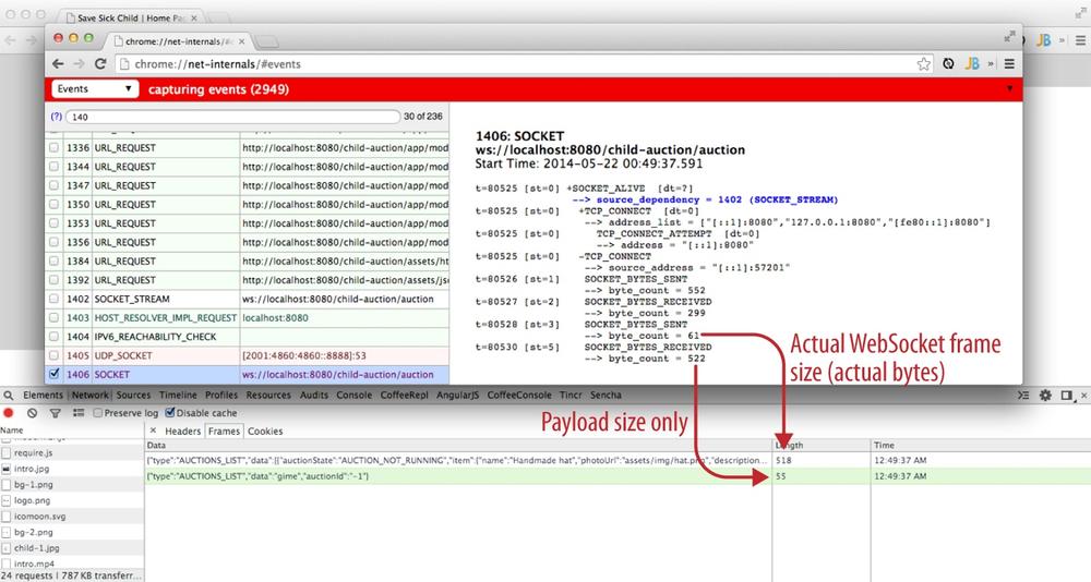 Developer Tools and net-internals, side by side