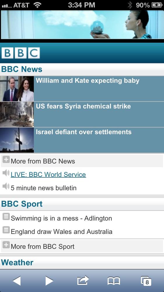 The mobile version of bbc.com