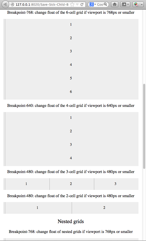 Fluid grid on the viewport narrower than 640 pixels