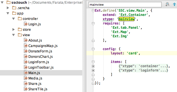 Main.js in a collapsed form