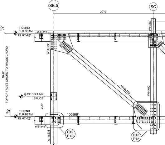 Figure 1.4 Truss TR-2 Column Connections