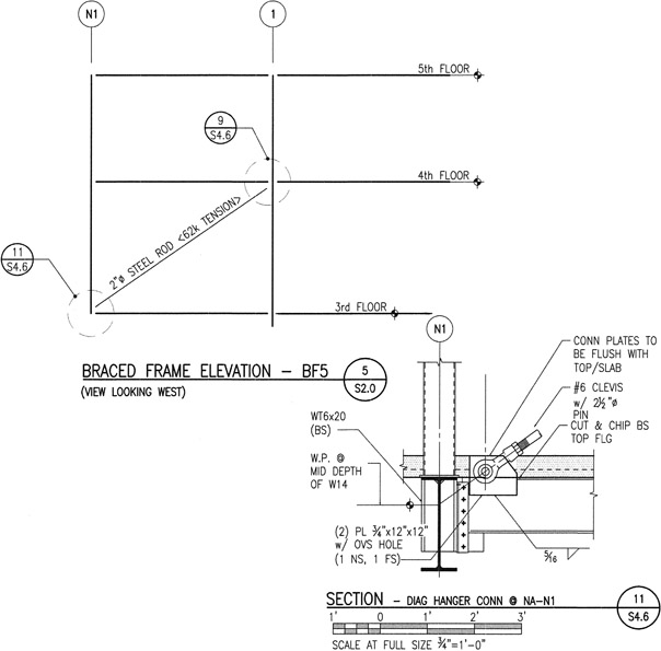 Figure 1.6 N-W Corner Diagonal Brace