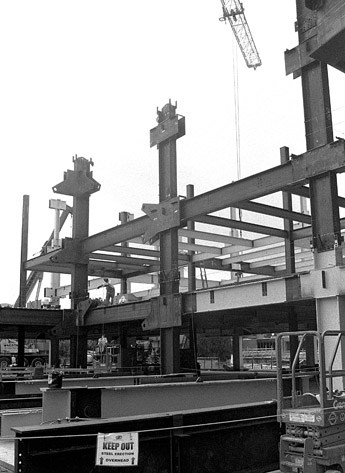 Figure 6.1 Heavy steel columns, Salt Lake Public Safety Building, GSBS Architects