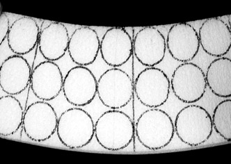 Figure 6.11 Combined compression and bending deformation in foam member