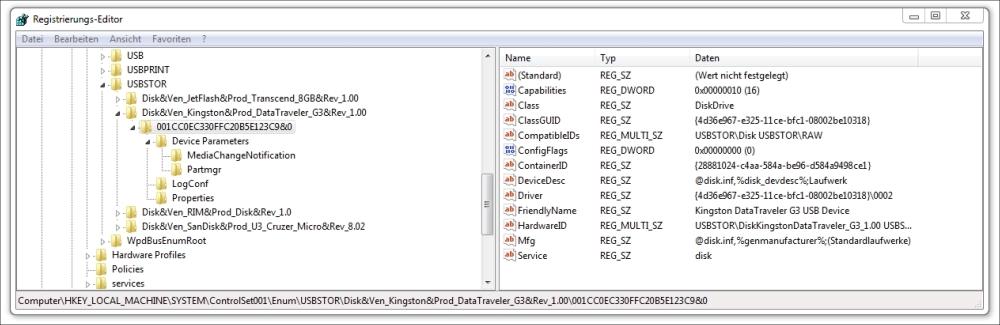 Connected USB Devices