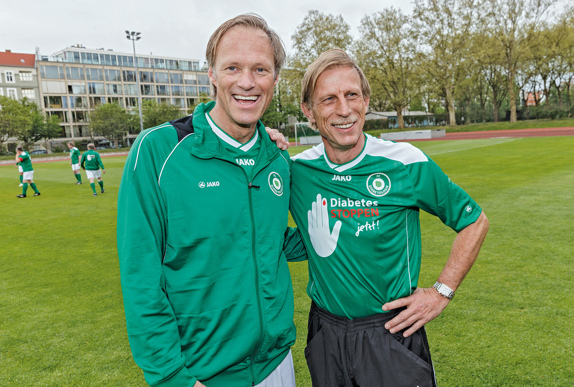 2015 mit Gerhard Delling beim Freundschaftsspiel des FC Bundestag gegen den FC Diabetologie.