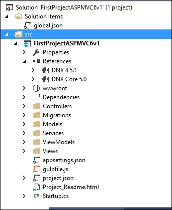 Project structure in ASP.NET 5 application