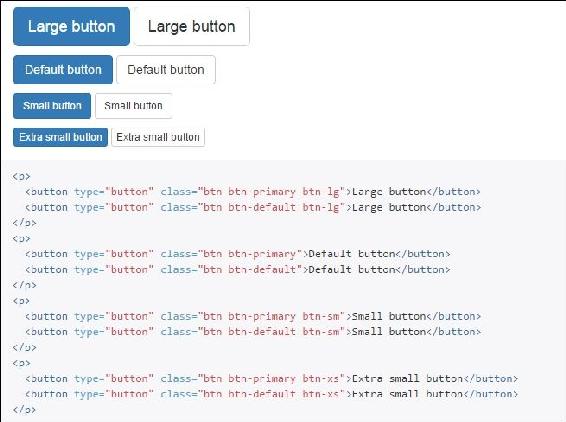Button sizes