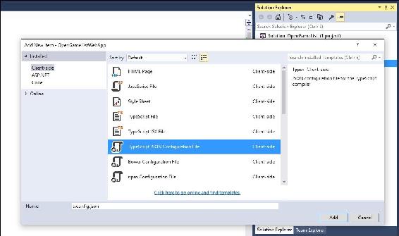 Adding the tsconfig.json file