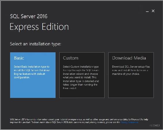 Installing SQL Server 2016 Express