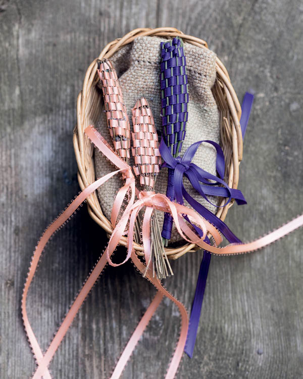 A basket with scents of summer lavender wands