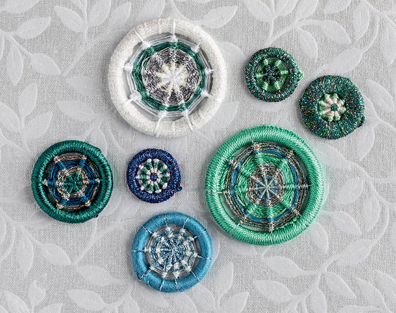 A collection of various crosswheel ornaments