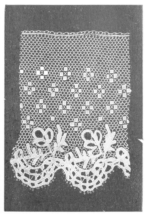 Lace with crosses made of four small squares