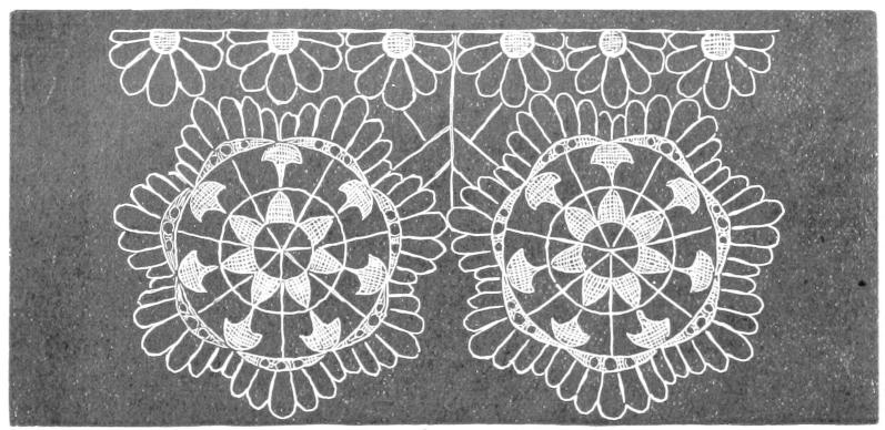 Lace with radiating designs