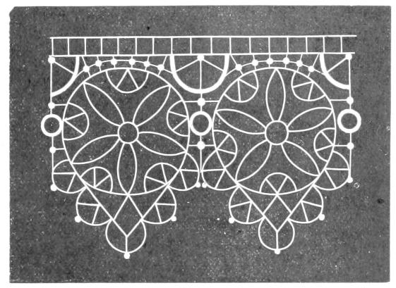 Lace points with petal designs