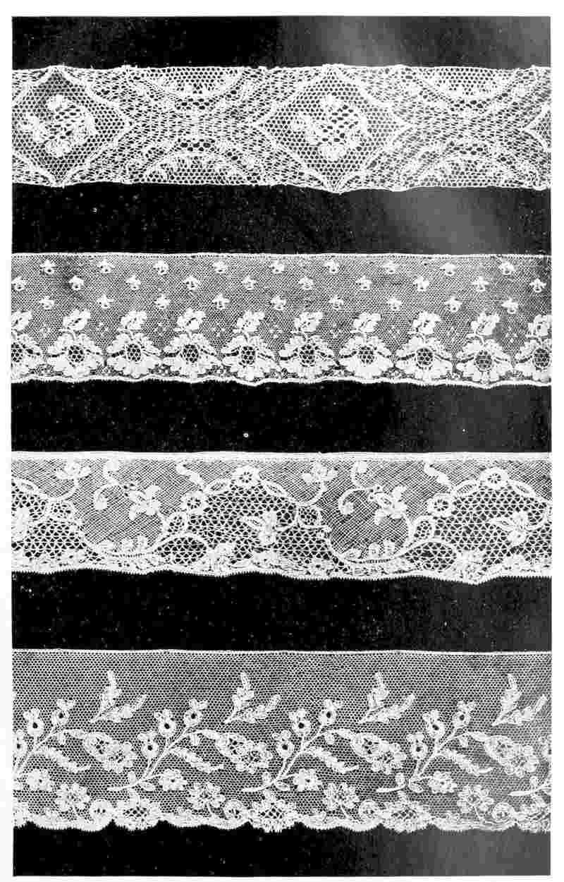 Four strips of lace