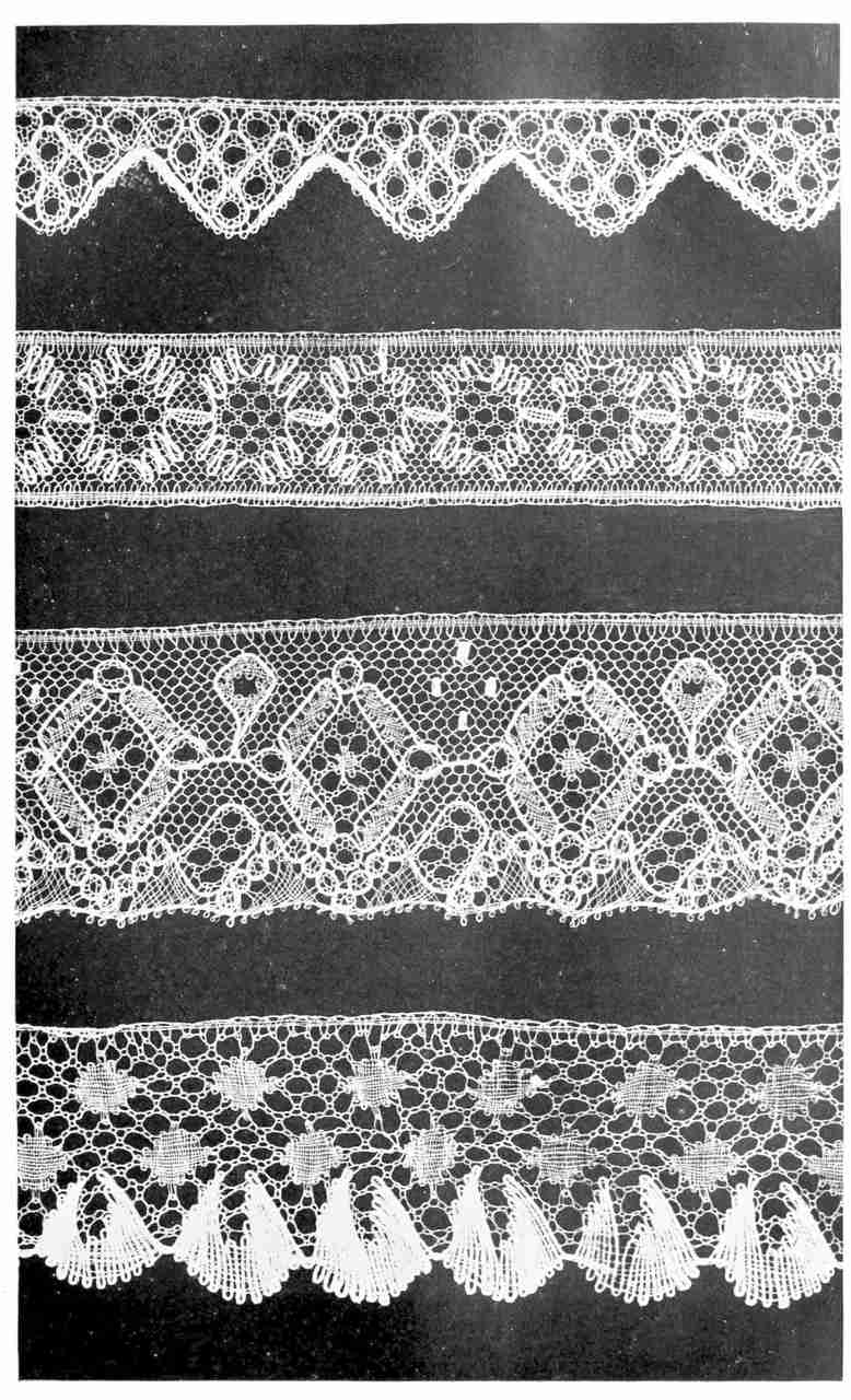 Four strips of lace