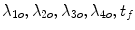 
$$\lambda _{1o},\lambda _{2o},\lambda _{3o},\lambda _{4o},t_{f}$$
