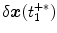 
$$\delta \boldsymbol{x}(t_{1}^{+{\ast}})$$
